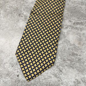 Tailors Row Silk Tie Mens One Size Gold Geometric‎ Made IKorea Necktie 4"